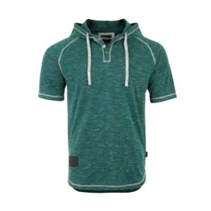 Zimego men's hooded short sleeved shirt green
